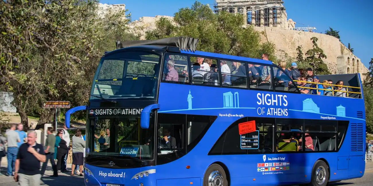 Discover Athens, the Port of Piraeus, and the Greek coastline on a bus tour. Hop-on Hop-off Bus Tours Ticket Athens, Greece.